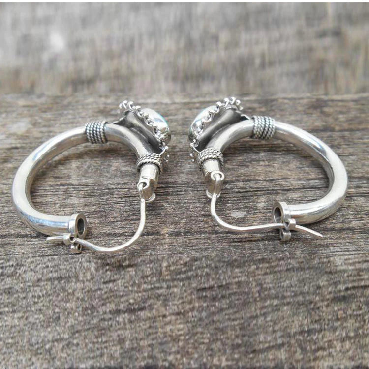 Chic Turquoise Retro Earrings