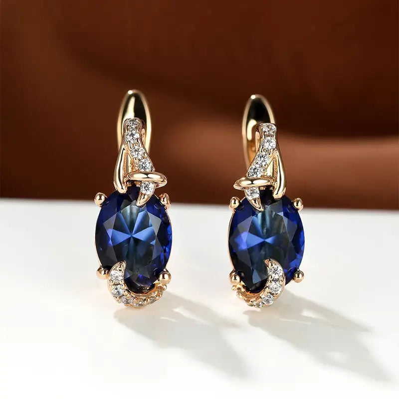 Royal Midnight Drop Earrings | Gold