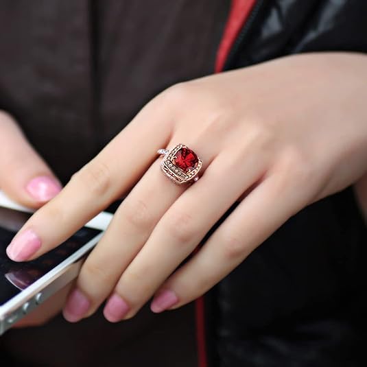 Ruby Halo Statement Ring | Rose Gold
