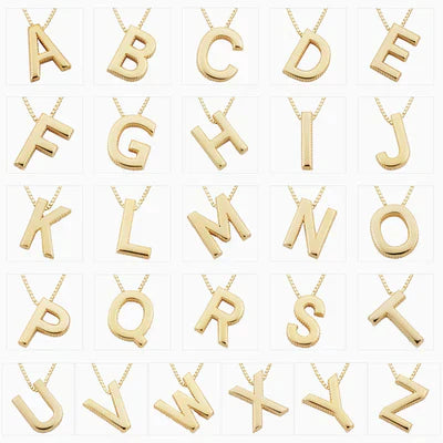 Love letter initial necklace | Gold