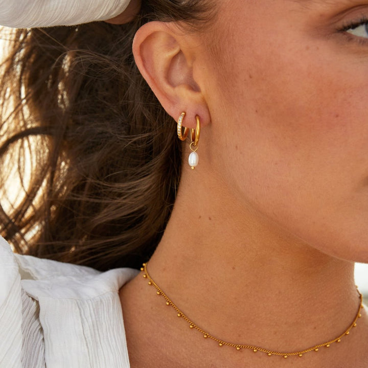 The Classic Pearl Hoop Earrings
