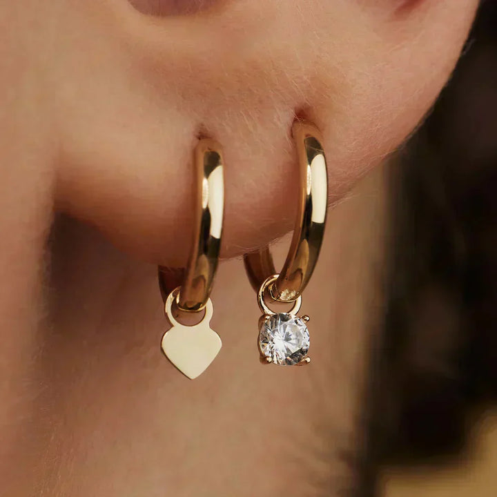 Celeste™ | Gold Stone Hoop Earrings